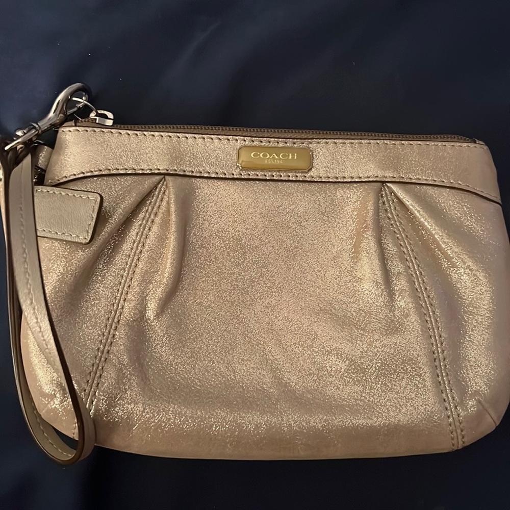 Coach metallic wristlet